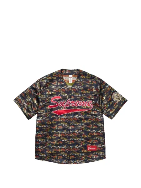 Cămașă Supreme cu model floral din jerseu negru