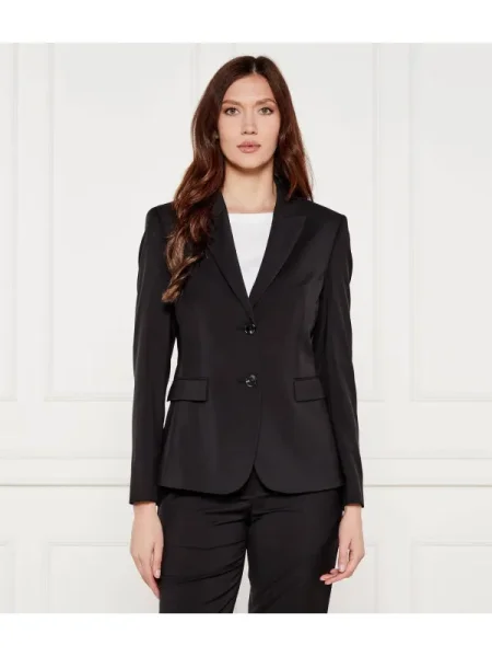 BOSS BLACK de lână sacou juleah | regular fit negru