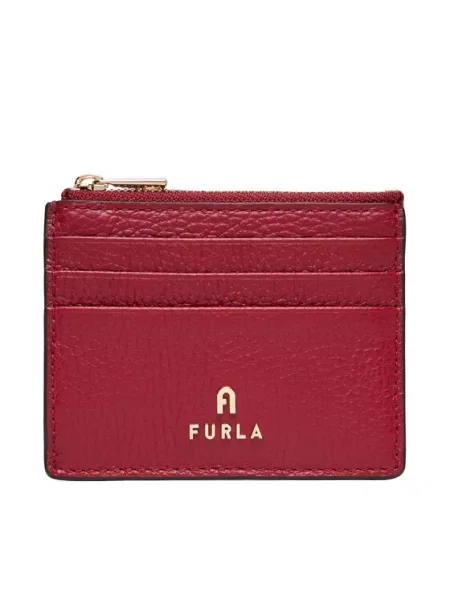 Furla etui za kartice usnjen Camelia S rdeča
