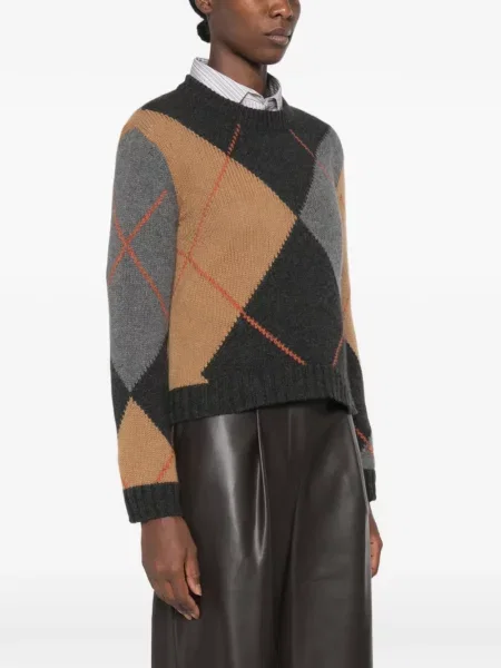 Pulover Beyou cu model argyle gri
