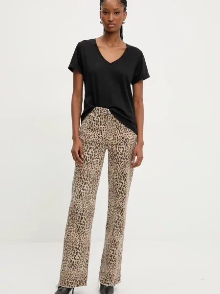 Answear Lab jeansy high waist brązowe