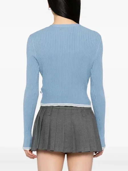 Cardigan Chocoolate cu broderie albastru