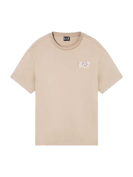Koszulka Emporio Armani Ea7 z dżerseju beżowa