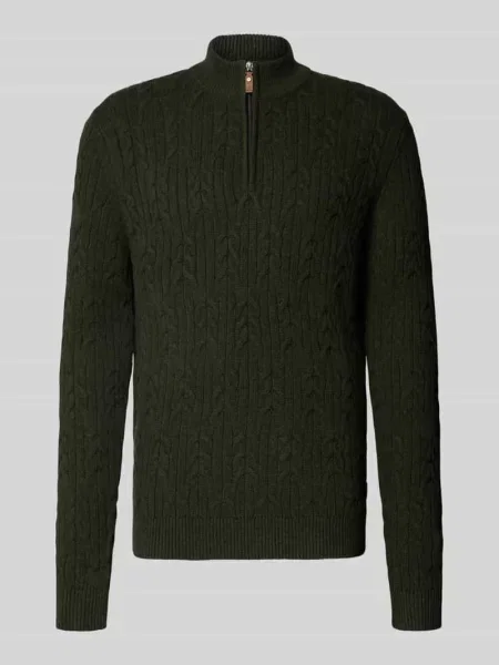 Sweter z dzianiny o kroju slim fit z mieszanki bawełny i wełny Fynch-hatton