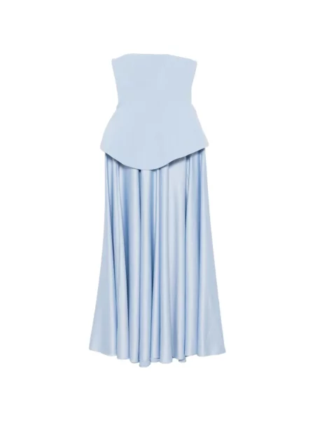 Rochie maxi Solace London fără bretele albastru