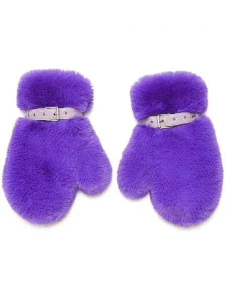 Mănuși Acne Studios cu cataramă violet