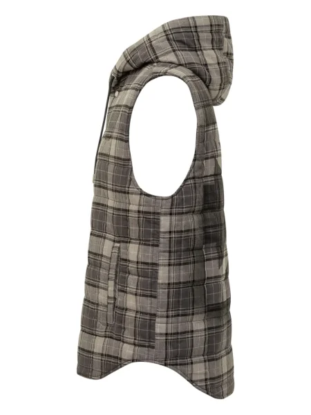 Kostkovaná vesta Off-white s kapucí bílá