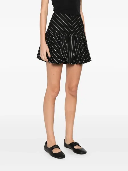 Spódnica Sandro z cekinami w paski w kształcie litery A czarna