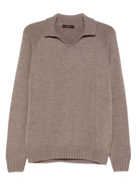 Вълнен пуловер Zanone кафяво