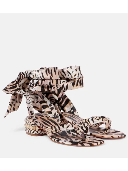 Saténové sandály Christian Louboutin růžové