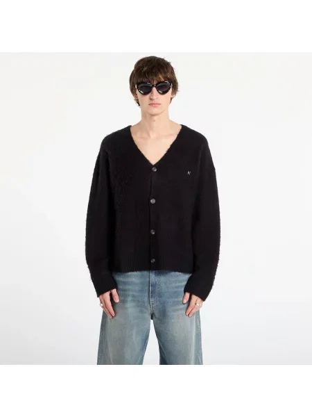 Pulover REPRESENT Textured Knit Cardigan Jet Black XXL negru