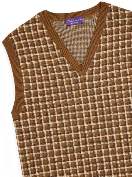 Pulover Ralph Lauren Purple Label în carouri violet