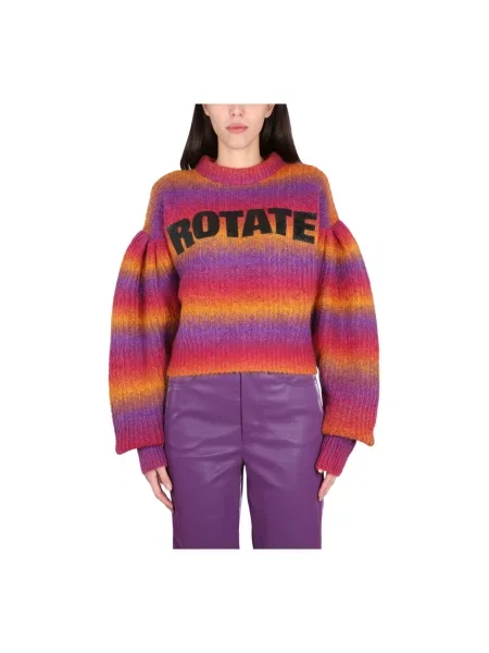Krótki sweter Rotate Birger Christensen wełniany z logo
