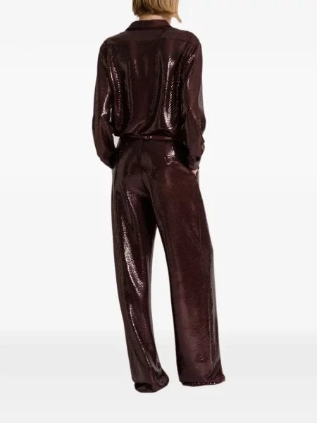 Pantaloni Alberta Ferretti cu paiete roșu