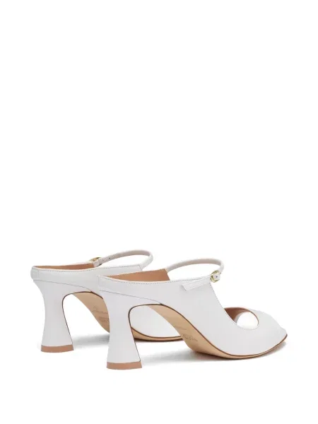 Papuci tip mules Malone Souliers cu cataramă alb