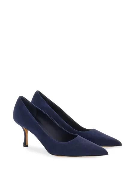 Pantofi cu toc Ferragamo din piele de căprioară albastru