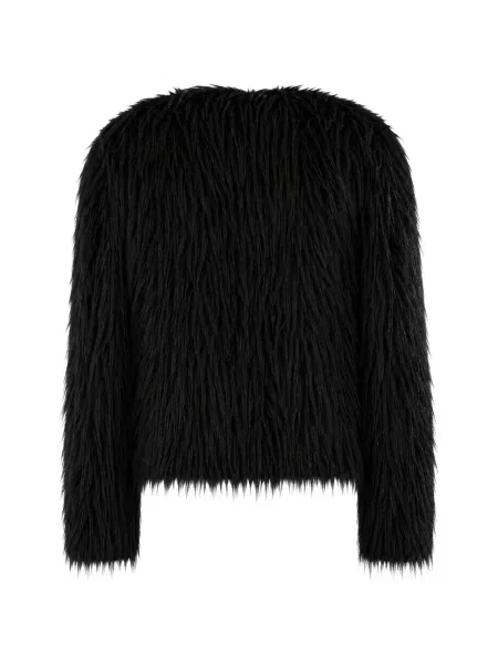 Pulover Le Sully Studio cu blană negru