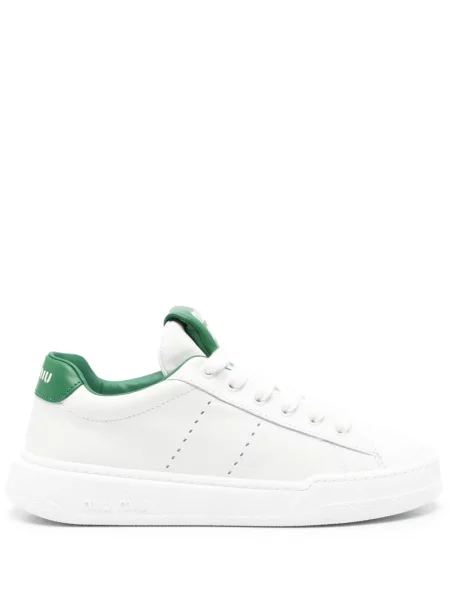 Sneakerși Miu Miu din piele alb