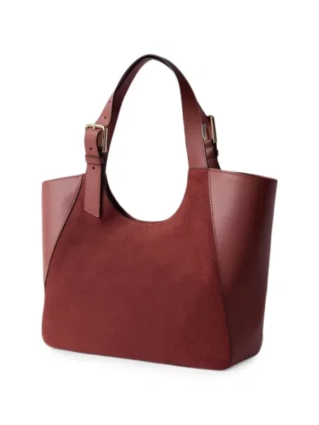 Geantă shopper Furla cu cataramă roșu
