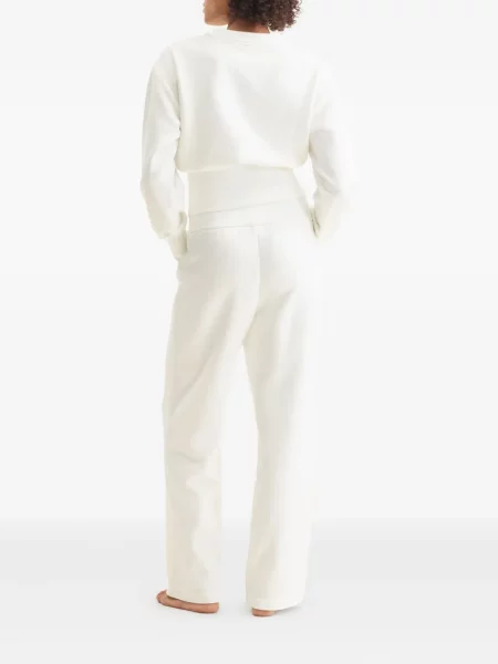Pantaloni Eres cu broderie alb