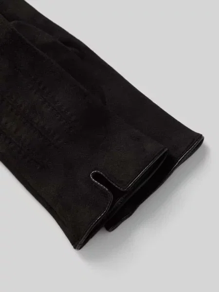 Rękawiczki o kroju slim fit z ozdobnymi szwami Eem czarne