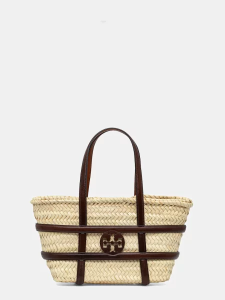Плажна кошница Tory Burch Ella Straw бежово