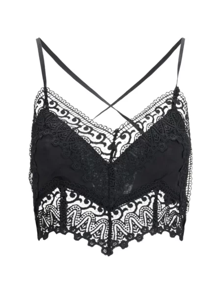 Decupat top Charo Ruiz Ibiza din dantelă negru