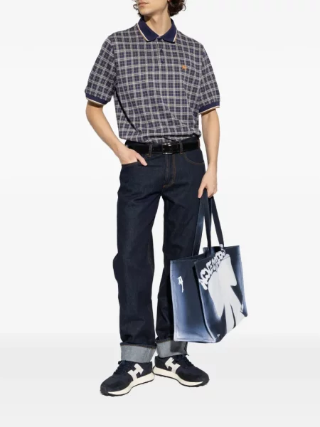 Polo Burberry în carouri albastru