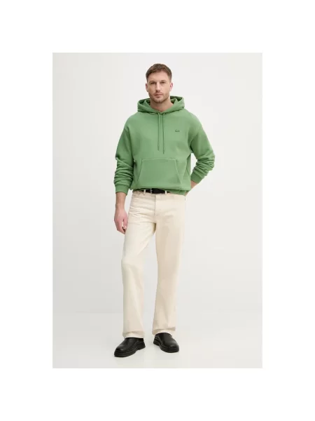 Bluza z kapturem Lacoste z kapturem zielona