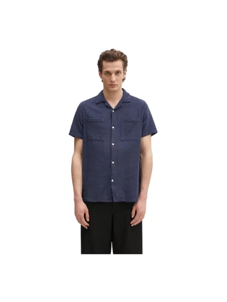 Barbour koszula Barbour Benson Textured Relaxed Fit S/S Shirt granatowy relaxed niebieska