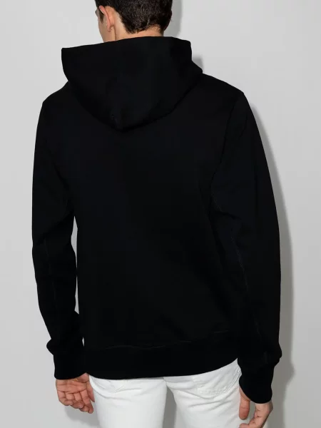Hanorac cu glugă Helmut Lang cu imagine negru
