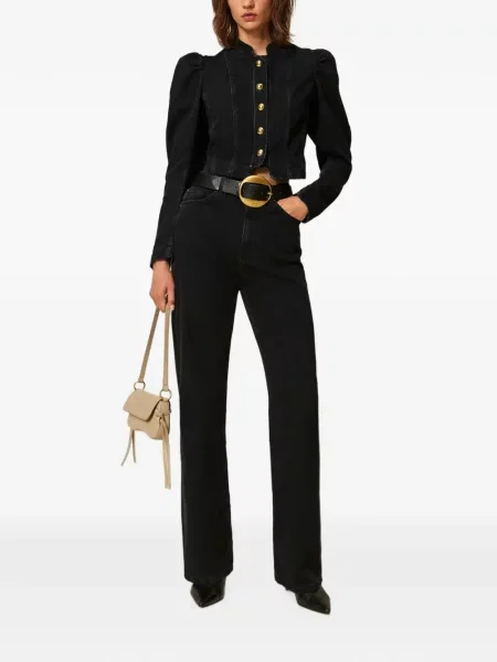 Blugi cu picior larg Twinset negru