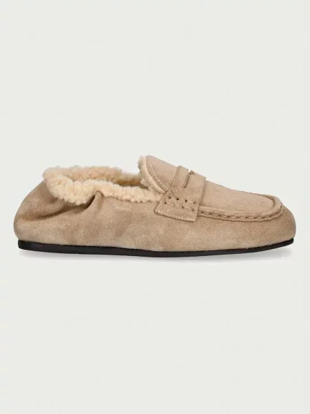 Posa női velúr mokaszin Penny Loafer bézs