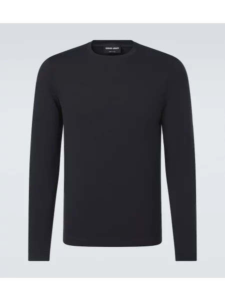 Tricou Giorgio Armani din jerseu albastru