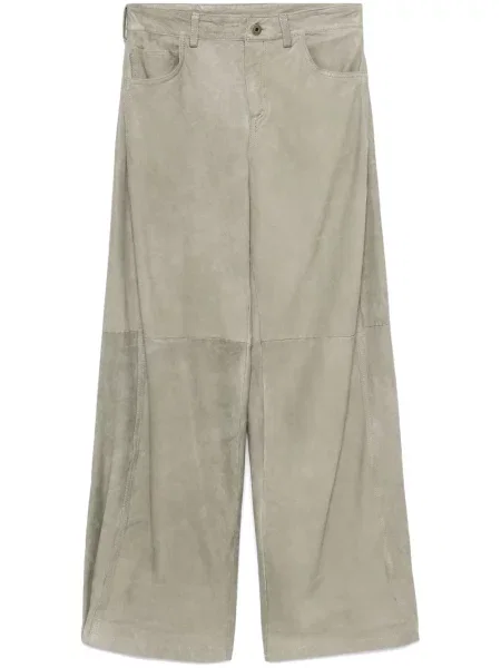 Spodnie Salvatore Santoro skórzane zielone