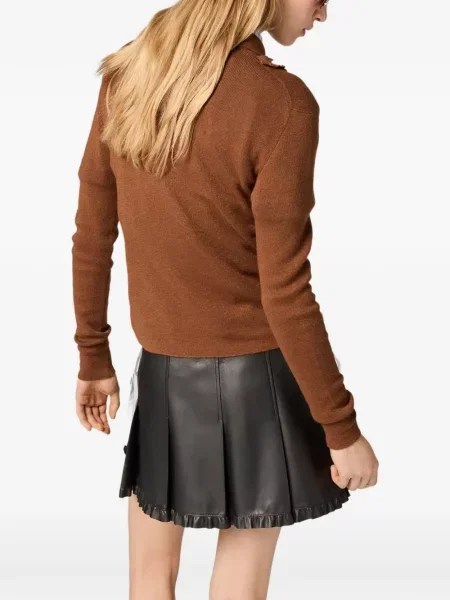 Cardigan Miu Miu de mătase maro