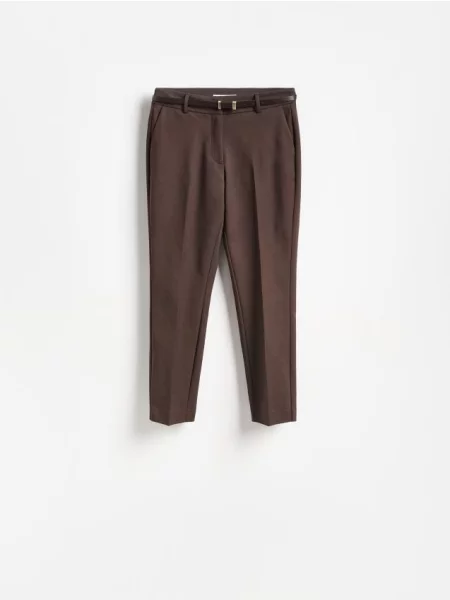 Reserved Pantaloni cu curea maro-închis maro