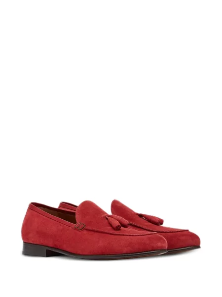 Pantofi loafer Ferragamo din piele de căprioară roșu