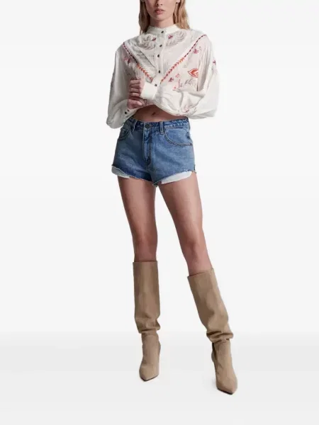 Pantaloni scurți din denim One Teaspoon albastru