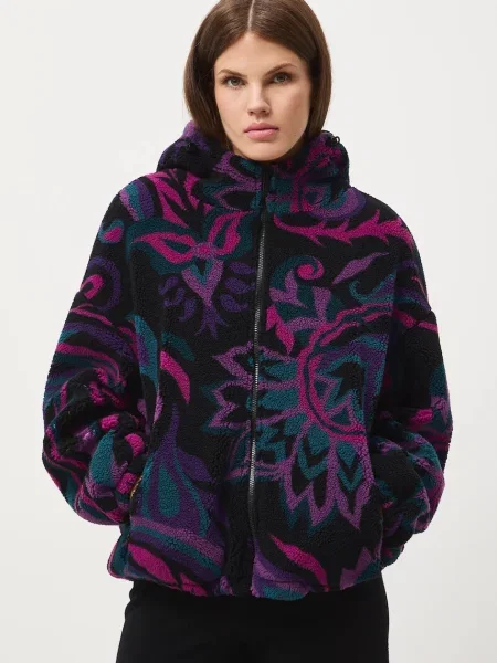 Medicine bluza polarowa z kapturem wzorzysta czarny