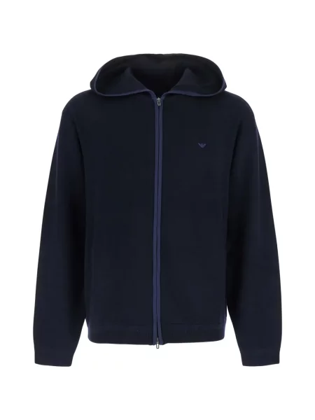 Hanorac cu glugă Emporio Armani albastru