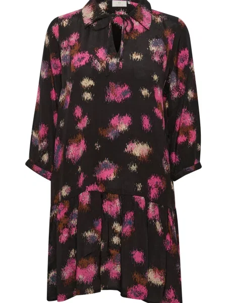 Kaffe Tunika Lita kremna / brokat / fuksija črna