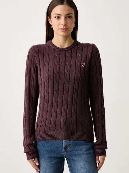 U.S. Polo Assn. pulover pentru femei din CREW NECK CABLE