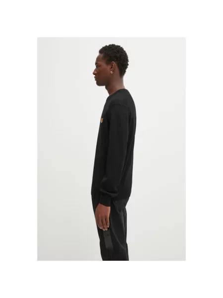 Sweter Maison Kitsune wełniany czarny
