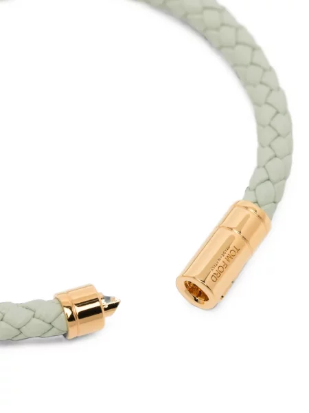 Brăţară Tom Ford din piele țesută verde