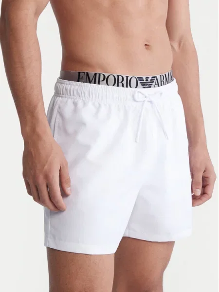 Emporio Armani Pantaloni scurți pentru înot alb