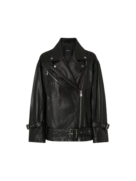 Kurtka skórzana Pinko czarna