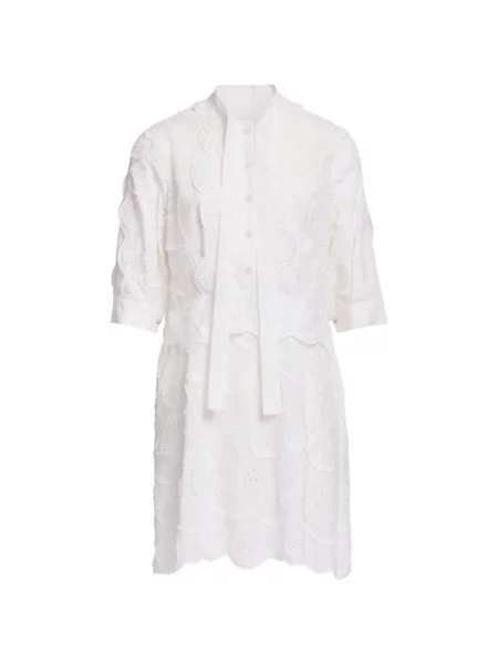 Rochie mini Elie Saab cu broderie alb