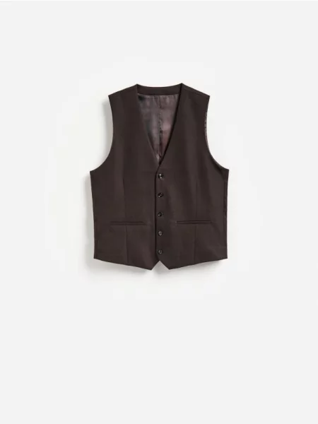 Reserved Vestă clasică maro-închis maro