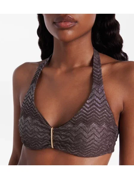 Top Melissa Odabash cu gât halter maro
